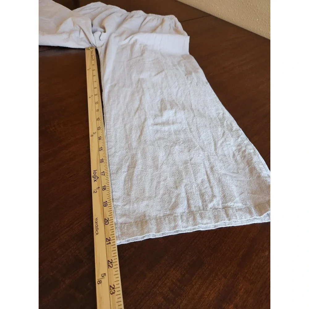 Ecupper Capri Pants Womens Size M Beige Wide Leg Crop Pull On Cotton Pockets